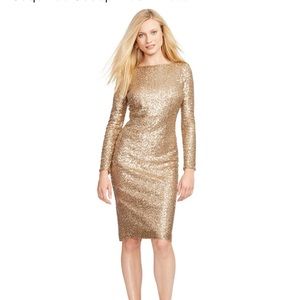 Lauren Ralph Lauren Sequined Scooped-Back Dress